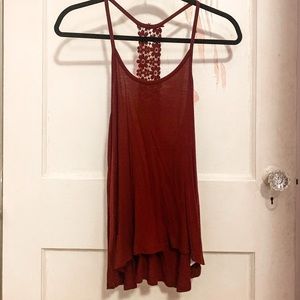 Flowy Maroon Racerback Tank